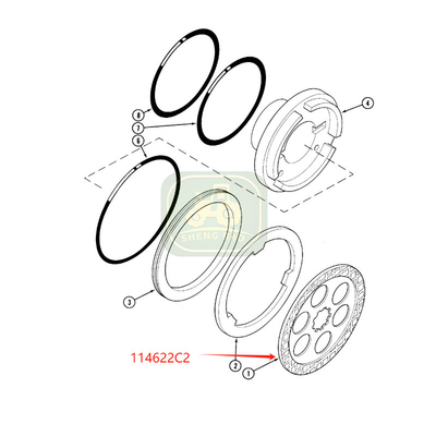 Sistema diferencial 15T 114622C2 Disco de freno para tractor