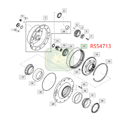 Sistema de accionamiento 70T R554713 R229687 Arrendamiento para tractor JD