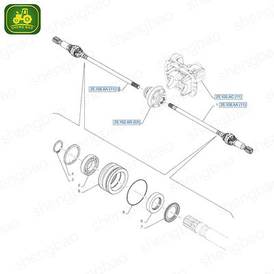 Piezas del eje delantero 47518946 Semieje corto para tractor