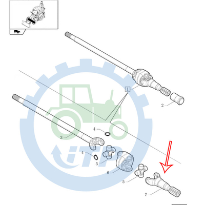 84316955 nuevo eje del PESO 590SN de Holland Loader Parts 580SN medio