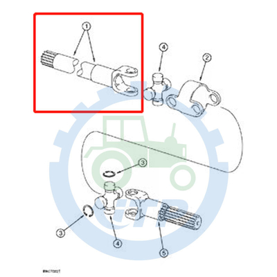 Retroexcavadora 590SL 590SM 590L Front Axle Long Shaft 195212A1 del caso