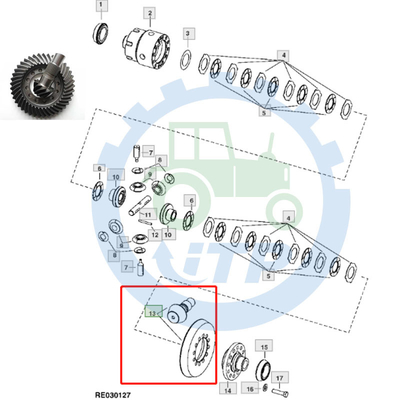 Engranaje cónico RE336171 11/41T para  8100 8200 8300 8400